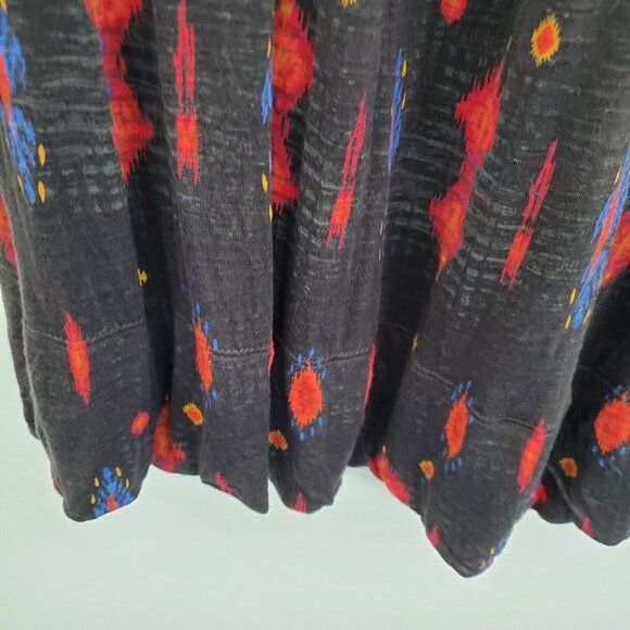 Lucky Brand Womens Aztec Print Tunic Top Blouse Plus Size 1X 3/4 Sleeve Black - Picture 6 of 14